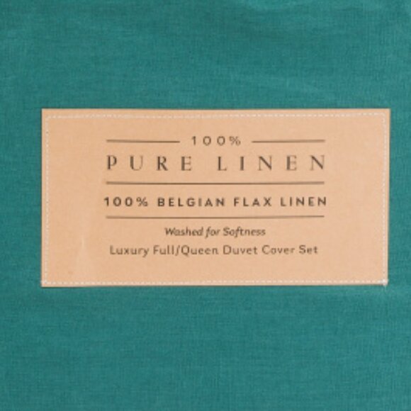 PURE LINEN 3pc Linen Washed Duvet Set - Picture 3 of 3